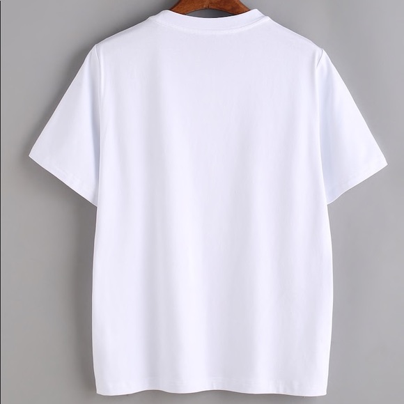 wink eye lash graphic tee white black - Picture 3 of 5